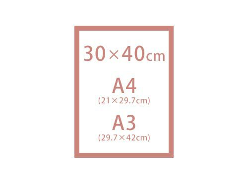 30×40cm・A4（21×29.7cm）・A3（29.7×42cm）