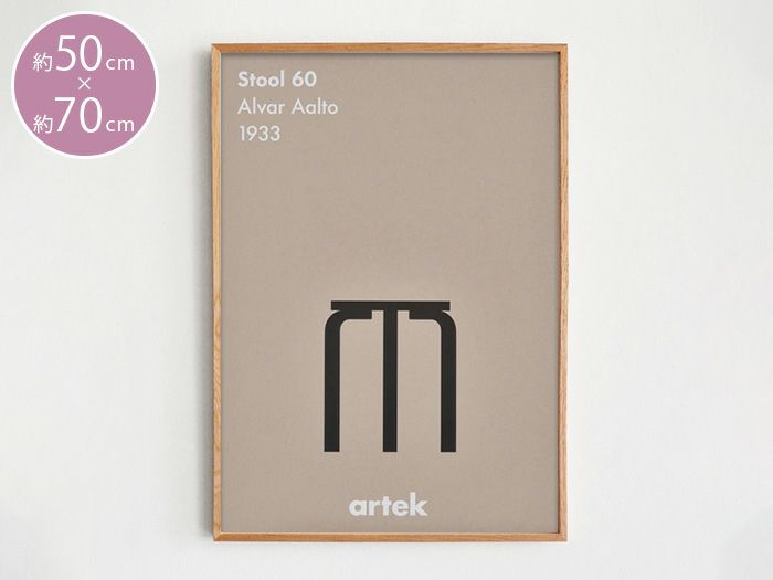 Artek アルテック ポスター stool 60 BK スツール60 50×70cm