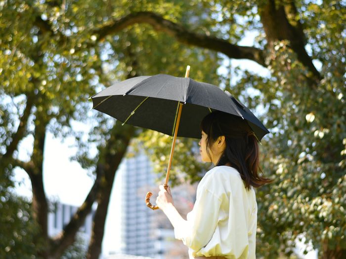 日傘 晴雨兼用傘 雨傘 シンプル サンク CINQ ブラック グレー 傘 長傘 