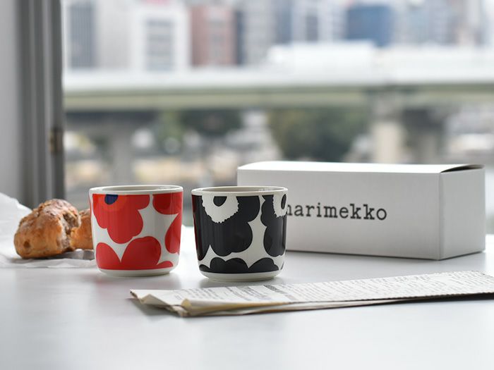 美品 marimekko マリメッコ UNIKKO ラテマグ レッド 食器 コップ 【ラッピング無料】