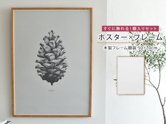 Paper Collective ポスター 額入りセット 木製フレーム Pine Cone 50×70cm|《公式》北欧生地と雑貨の専門店  cortina コルティーナ