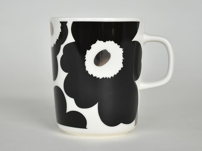 marimekko マリメッコ UNIKKO ウニッコ ブラック×シルバー マグカップ