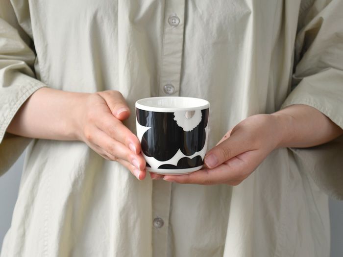 marimekko マリメッコ UNIKKO ウニッコ ブラック×シルバー ラテマグ